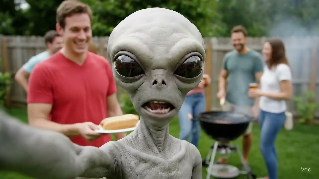 AlienVlogz — Серые исследуют Землю | Veo 3