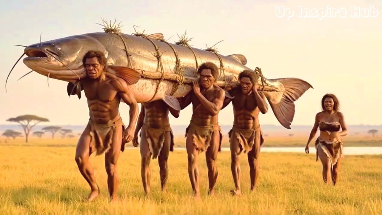 3.4 Million Years Ago: When Homo habilis Faced Giant Catfish Ancestors 