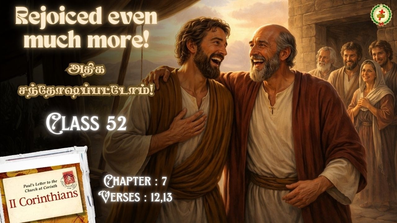 2 CORINTHIANS -- CH 7 : 12,13 --  அதிக சந்தோஷப்பட்டோம்! CLASS: 52 -- BRO. DEEPAN