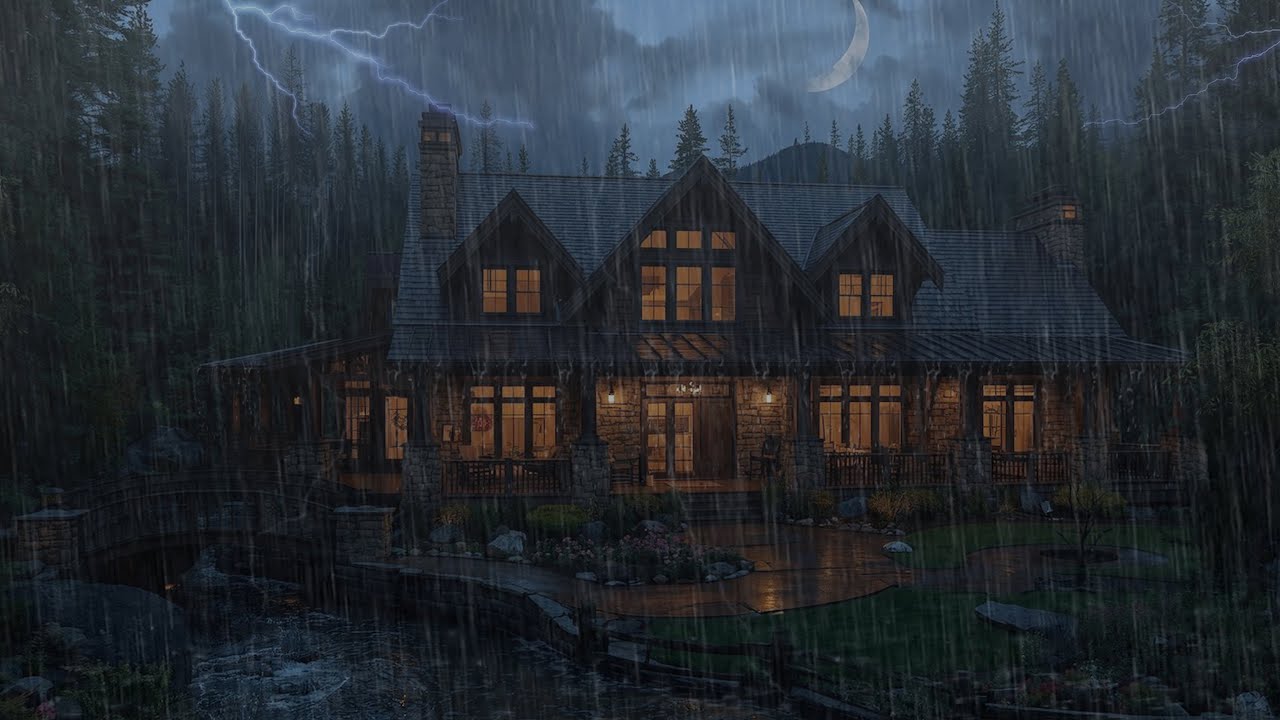 Heavy Thunderstorm at Night - Rain & Thunder Sounds for Sleeping & Relaxation