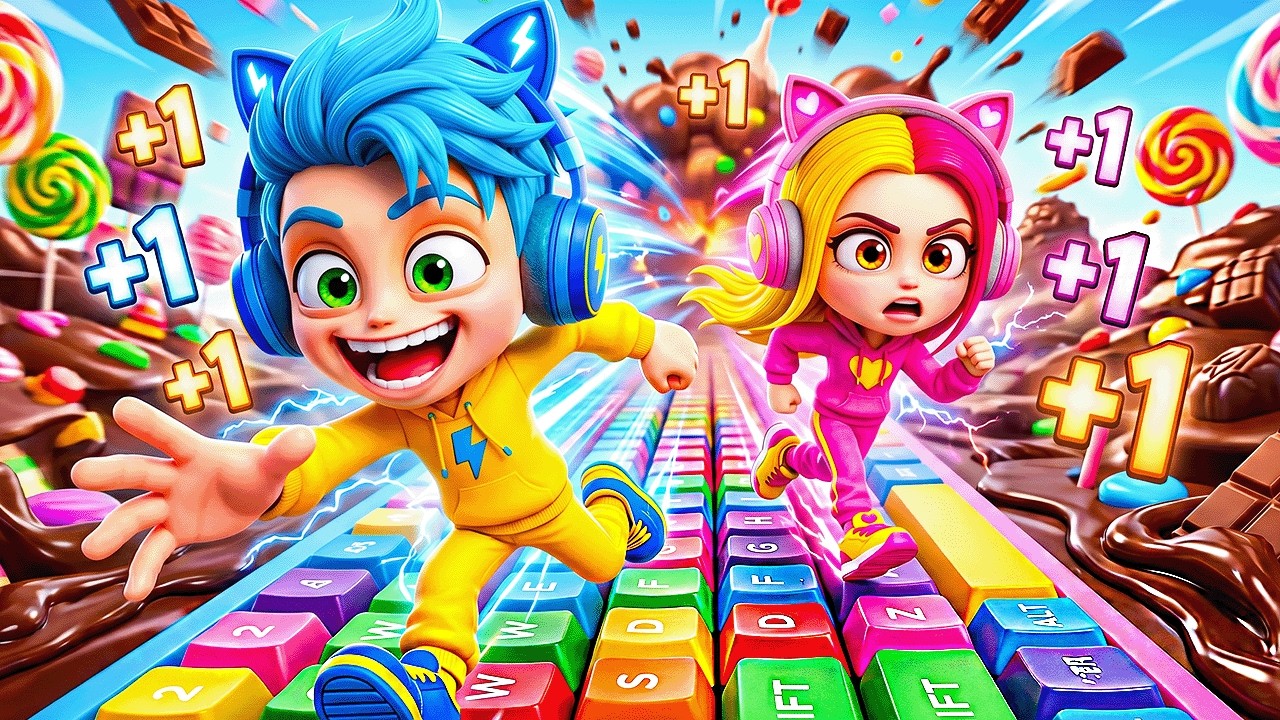 PARKOUR de TECLADOS DOCE E CHOCOLATE 🍭🍫 ROBLOX +1 Speed Keyboard Escape