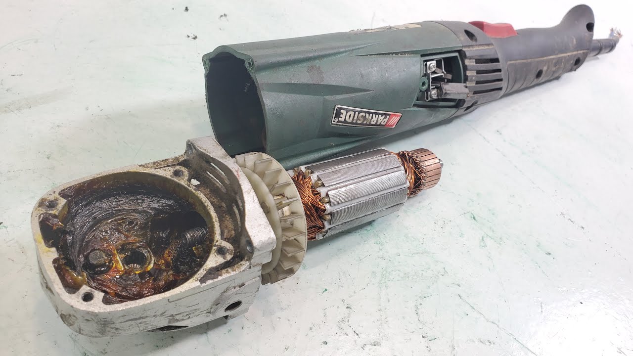 Winding angle grinder armature and greasing - parkside pws 125 a1
