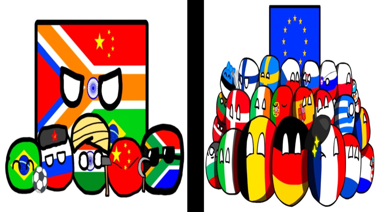БРИКС против Европейского Союза... (объяснение от Countryballs)