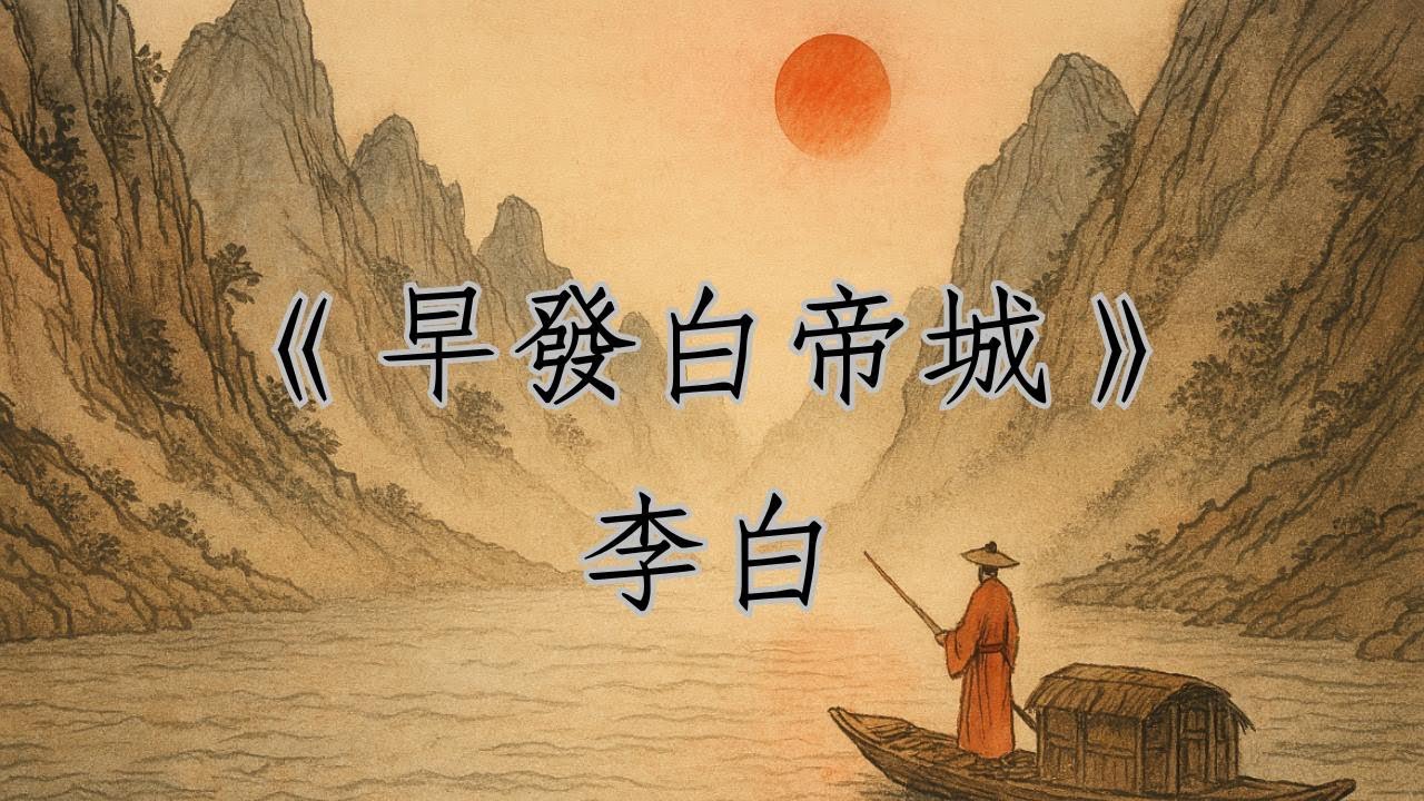 《早發白帝城》李白｜唐詩｜廣東話｜解說｜兩岸猿聲啼不住 輕舟已過萬重山