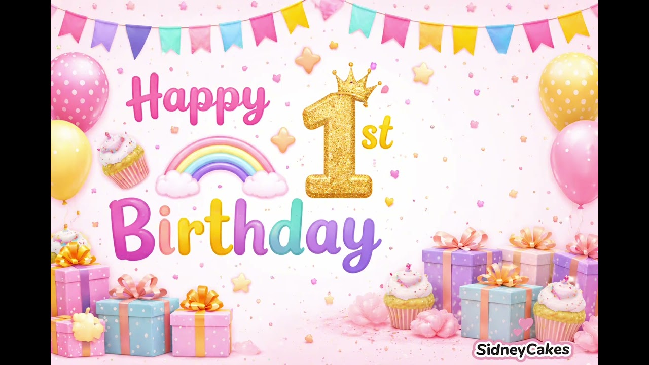 1st BIRTHDAY BANNER #youtube #cakes #happybirthday 