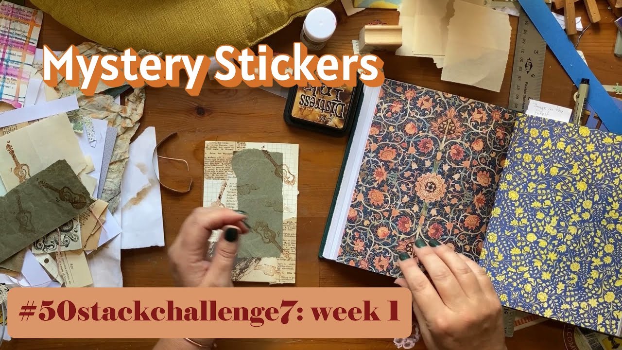 DIY Ephemera: 2 Journal Cards Including a Mystery Sticker! #50stackchallenge7, W1 @craftycat7212