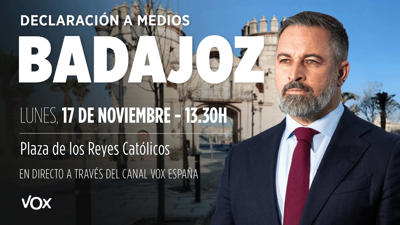 🔴 SANTIAGO ABASCAL EN BADAJOZ | Declaraci&oacute;n ante los medios