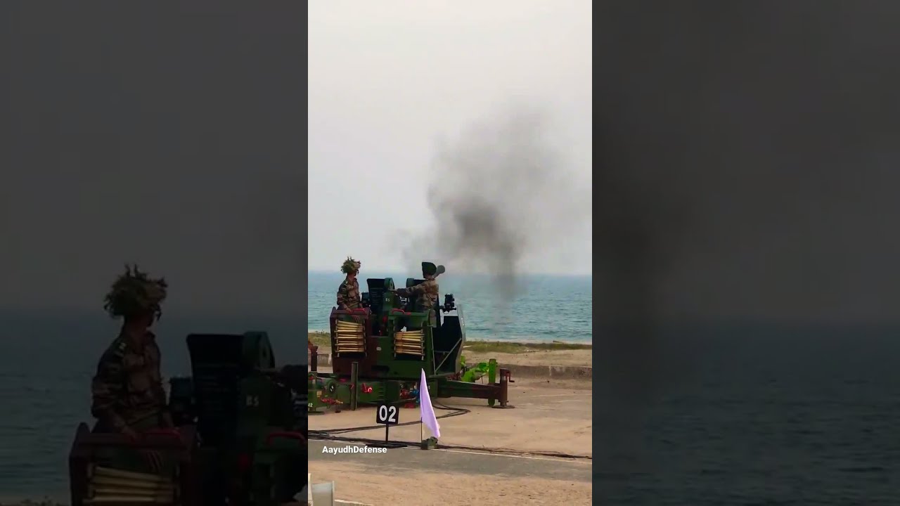 Indian Army Air Defence L-70 Anti-Aircraft Gun in action. #indianarmy #airdefence  #army #shorts