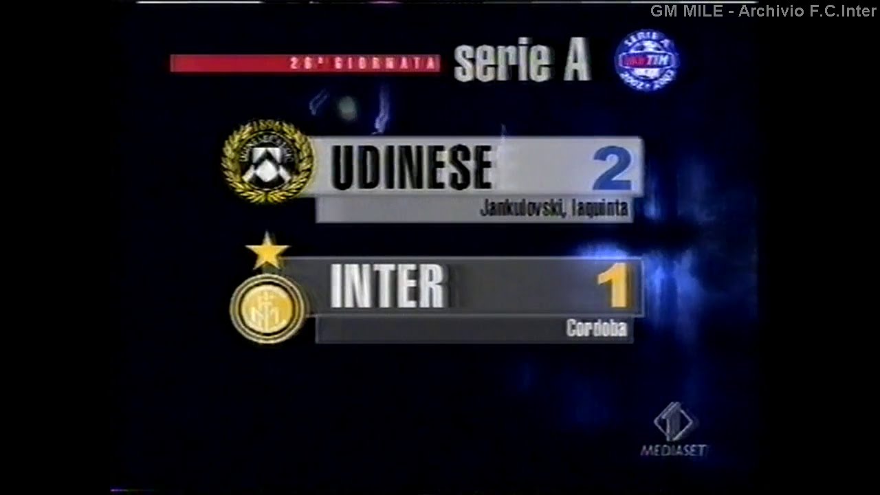 2002-03 (26^ - 24-03-2003) Udinese-INTER 2-1 [Jankulovski,Iaquinta,Cordoba] Controcampo Italia1