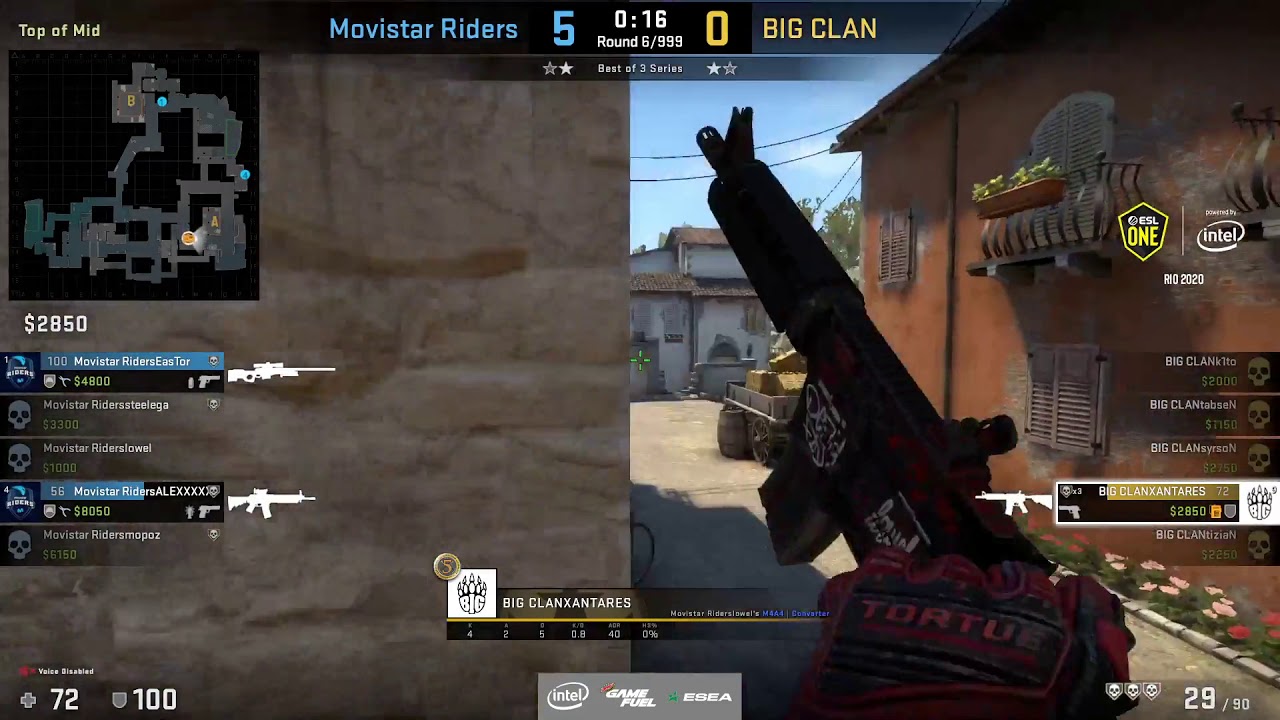 XANTARES 5V1 eco clutch vs Movistar Riders - CS:GO Highlights