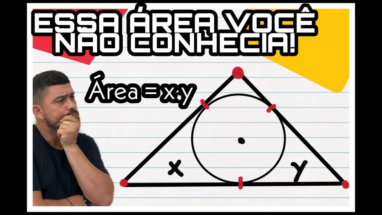 CÁLCULO DE ÁREA DE UM TRIÂNGULO RETÂNGULO CIRCUNSCRITO