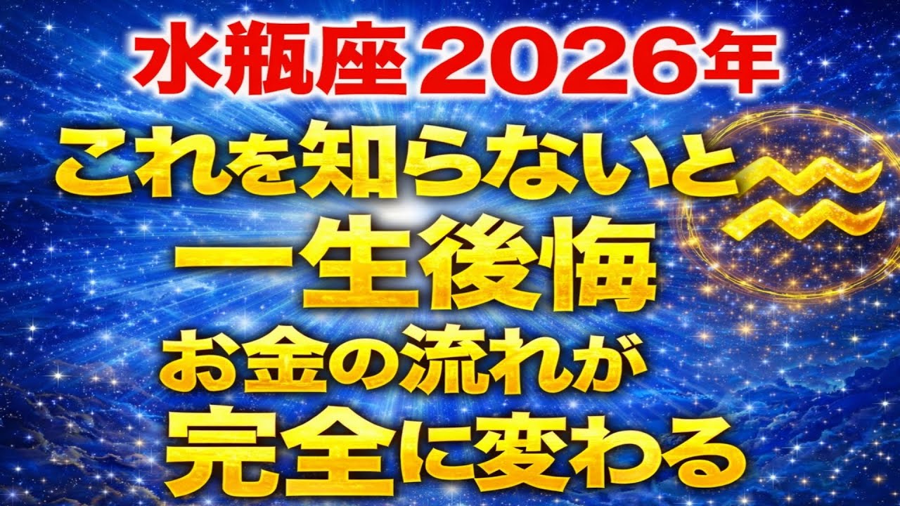 【水瓶座♒】2026年 知らないと一生後悔｜お金の流れが完全に変わる重要な転機