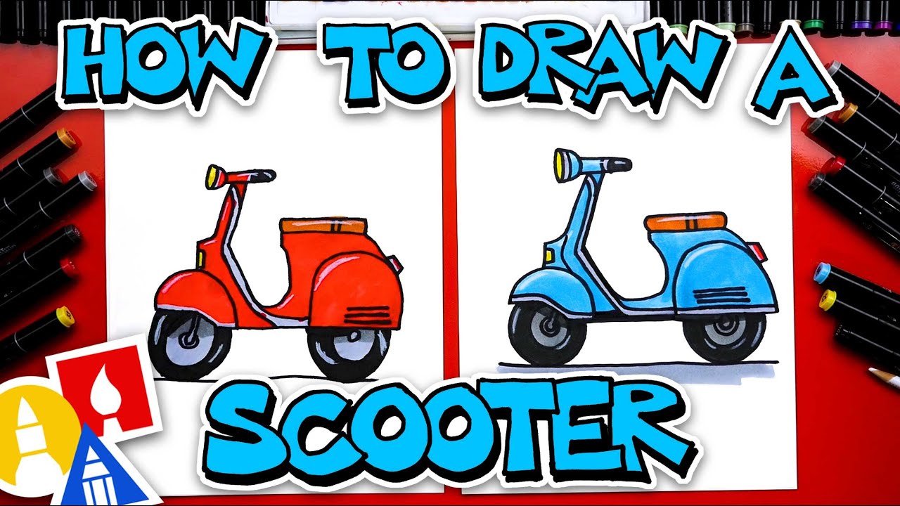 How To Draw A Scooter Motorcycle