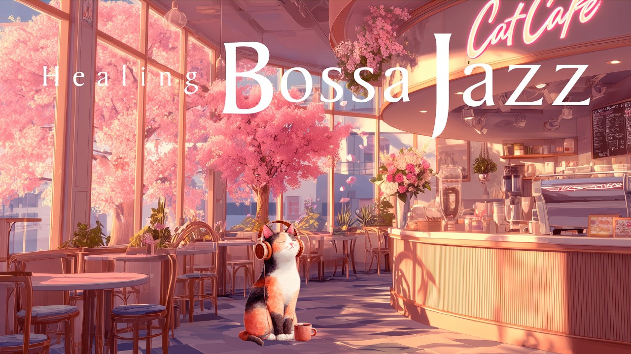 Spring Petals & Purrs - Healing Cherry Blossom Cat Cafe Bossa Nova