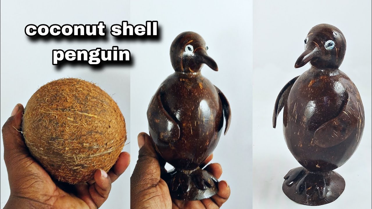 coconut shell craft ideas | how to make penguin | DIY #cocount #craf #kl