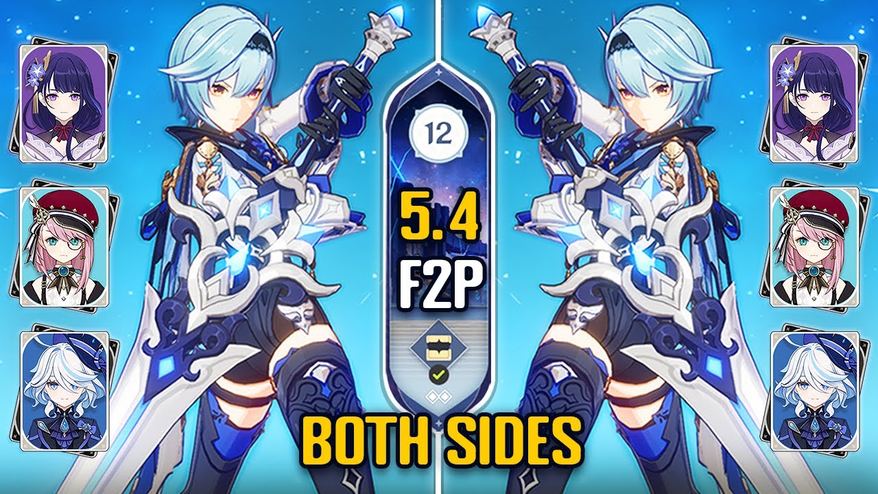 F2P C0 Eula BOTH SIDES | New Spiral Abyss 5.4 Floor 12 | Genshin Impact
