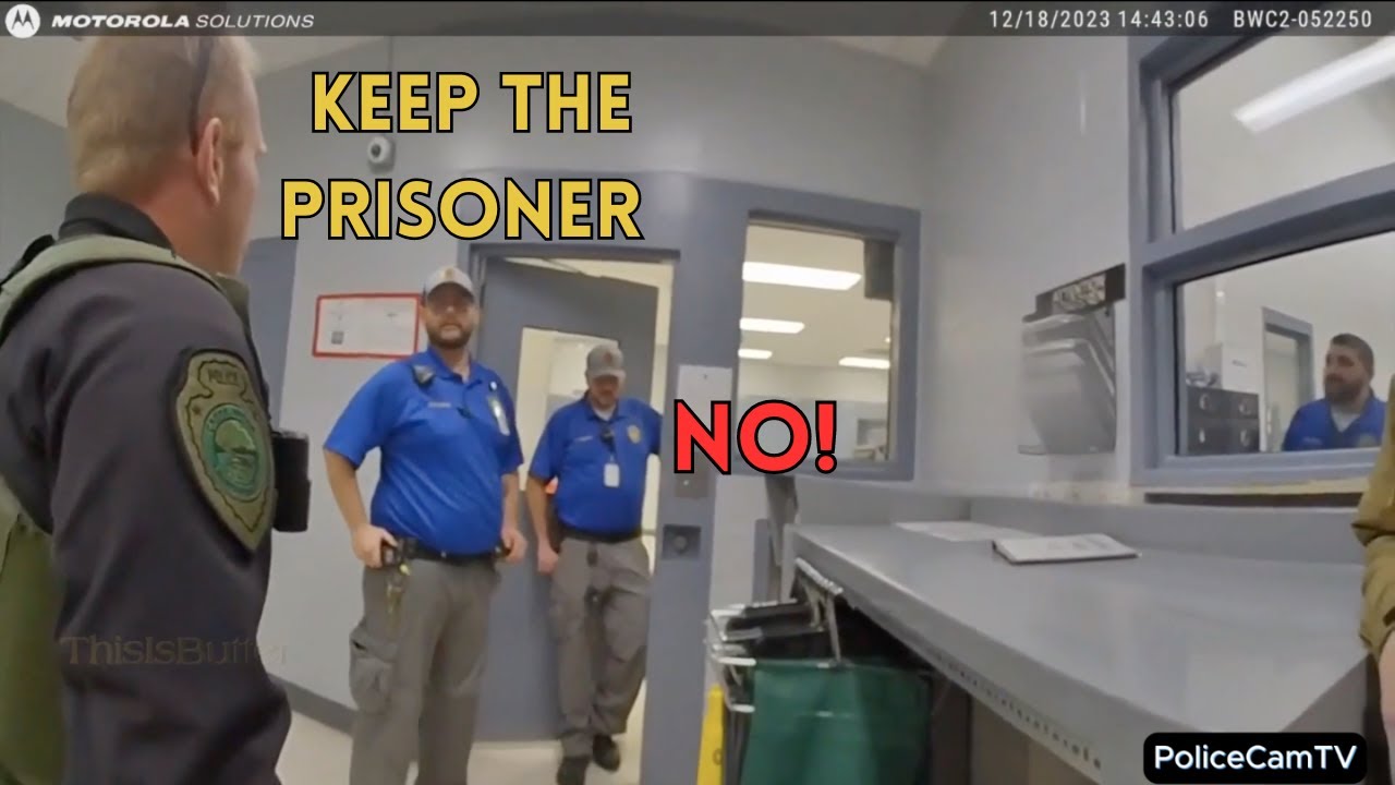 Police vs Jail Guards Fight over a Prisoner.
