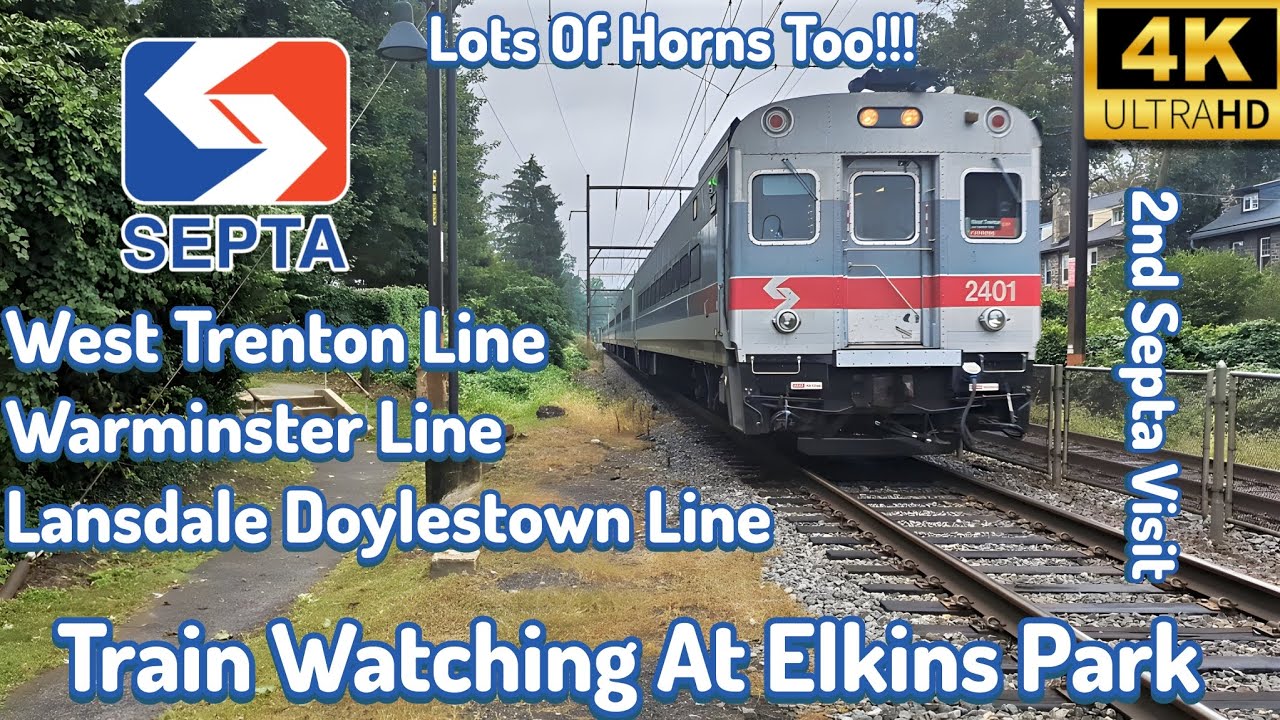 Septa Train Watching At Elkins Park (Lots Of Horns)
