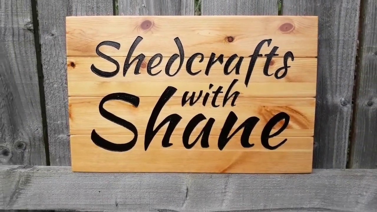 Routed out plaque on recycled wood