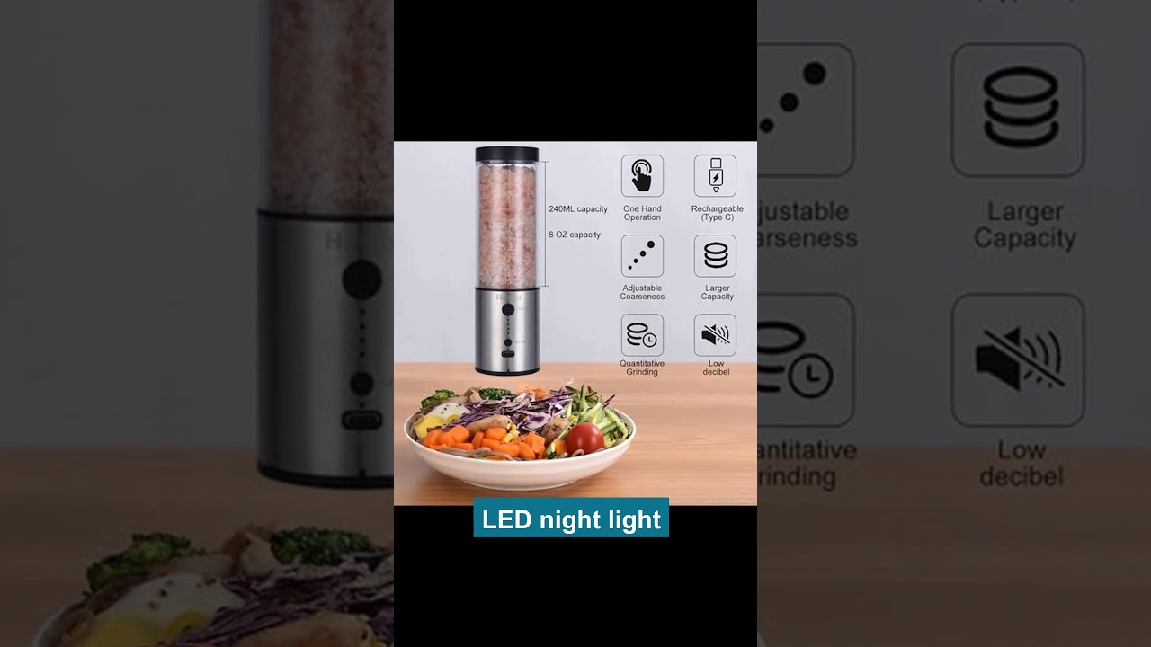 Larger Capacity Electric Salt and Pepper Grinder Set, Rechargeable Salt and Pepper | Honest Review