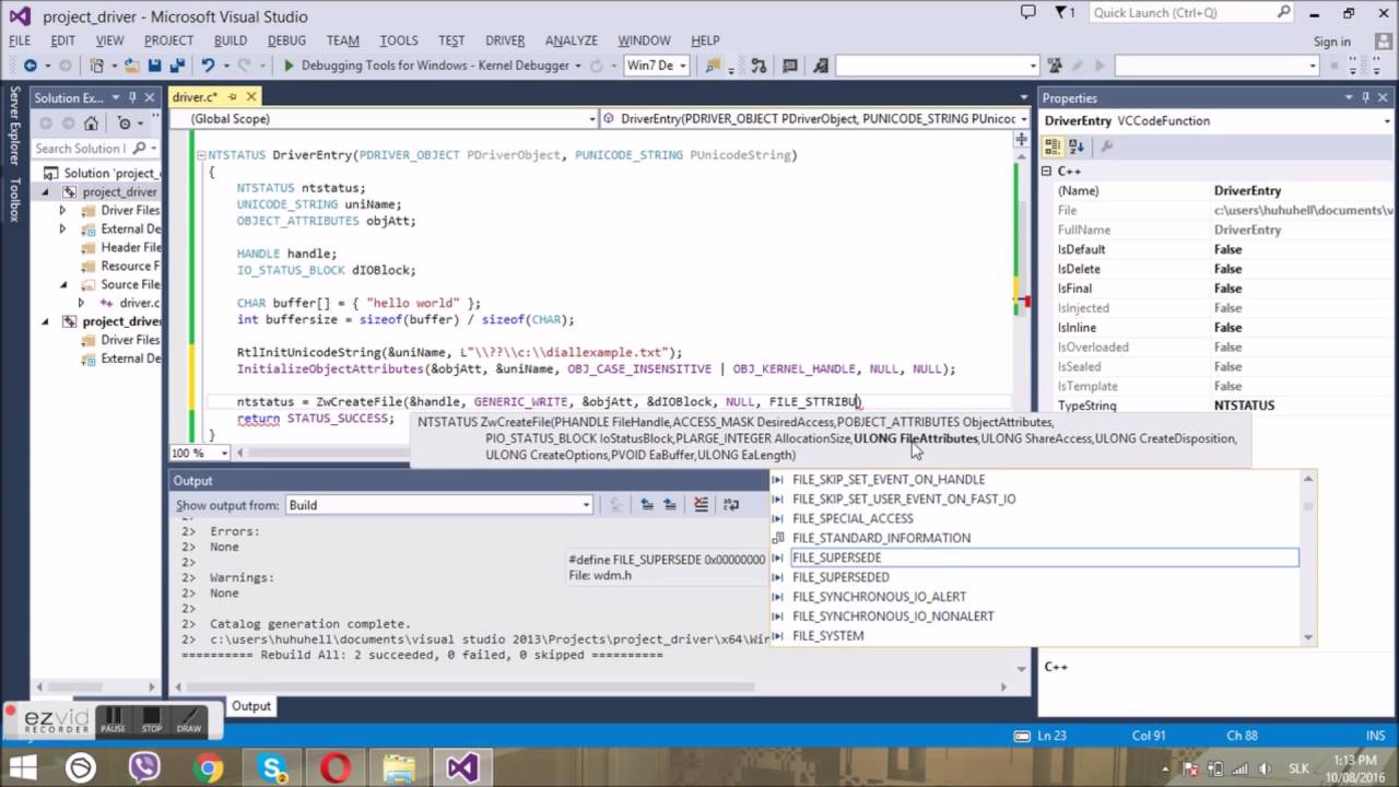 Write driver for Create a file - DRIVERS #1