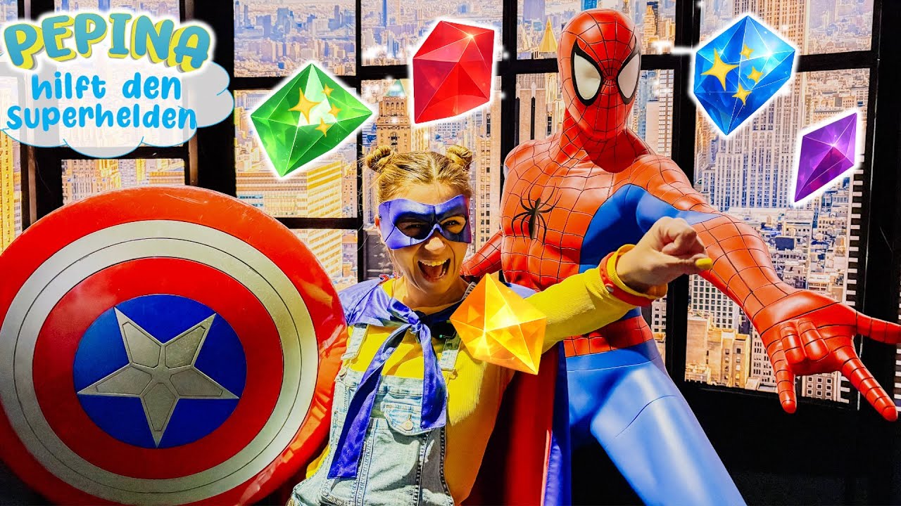 🦸‍♀️✨Superhelden Abenteuer 💎🔍  Hilf Spiderman, Batman und Pepina 5 Kristalle zu finden 🥰