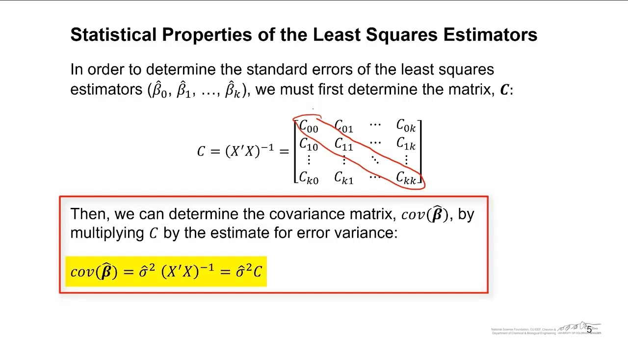 Statistical Properties of Least Squares Estimators