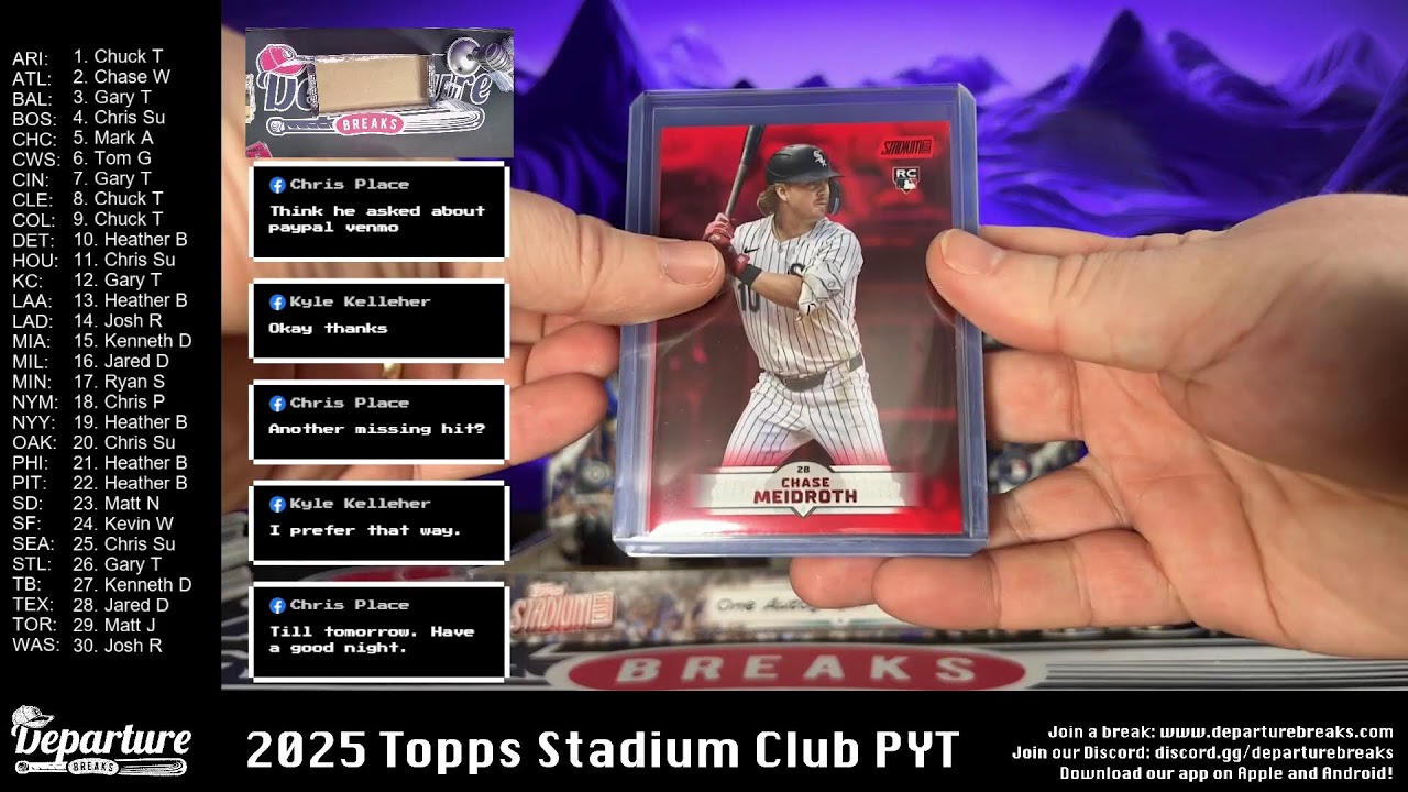 2025 Topps Stadium Club Hobby -- Pick Your Team Evening Break