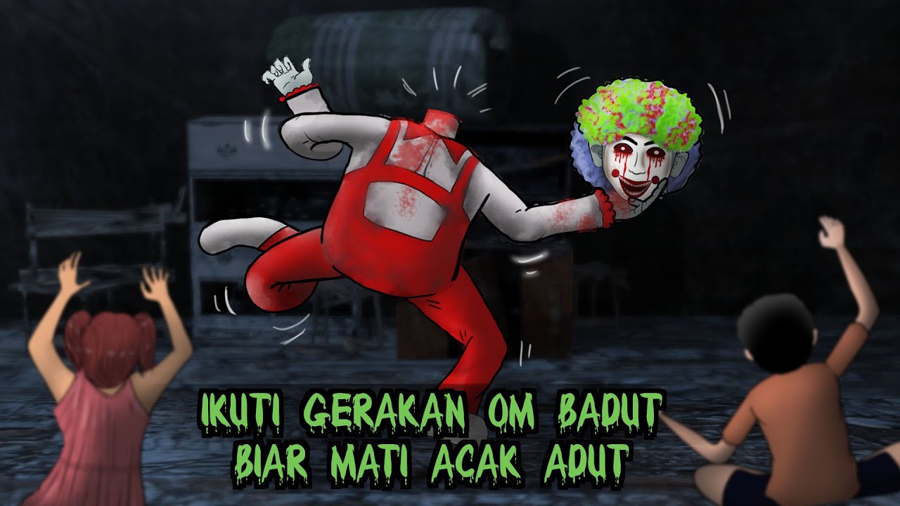 Badut Setan - dah dikubur tetep berkeliaran #HORORMISTERI | Kartun Hantu , Animasi Horror