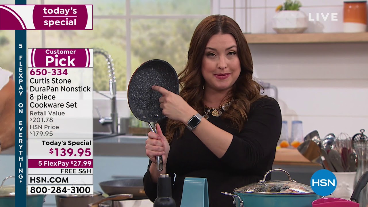 Curtis Stone DuraPan Nonstick 8piece Cookware Set