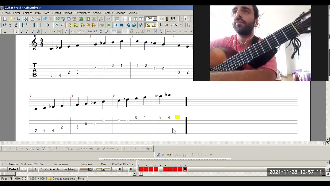 Aprende la escala Árabe en la Guitarra (Do) con partitura y tablatura