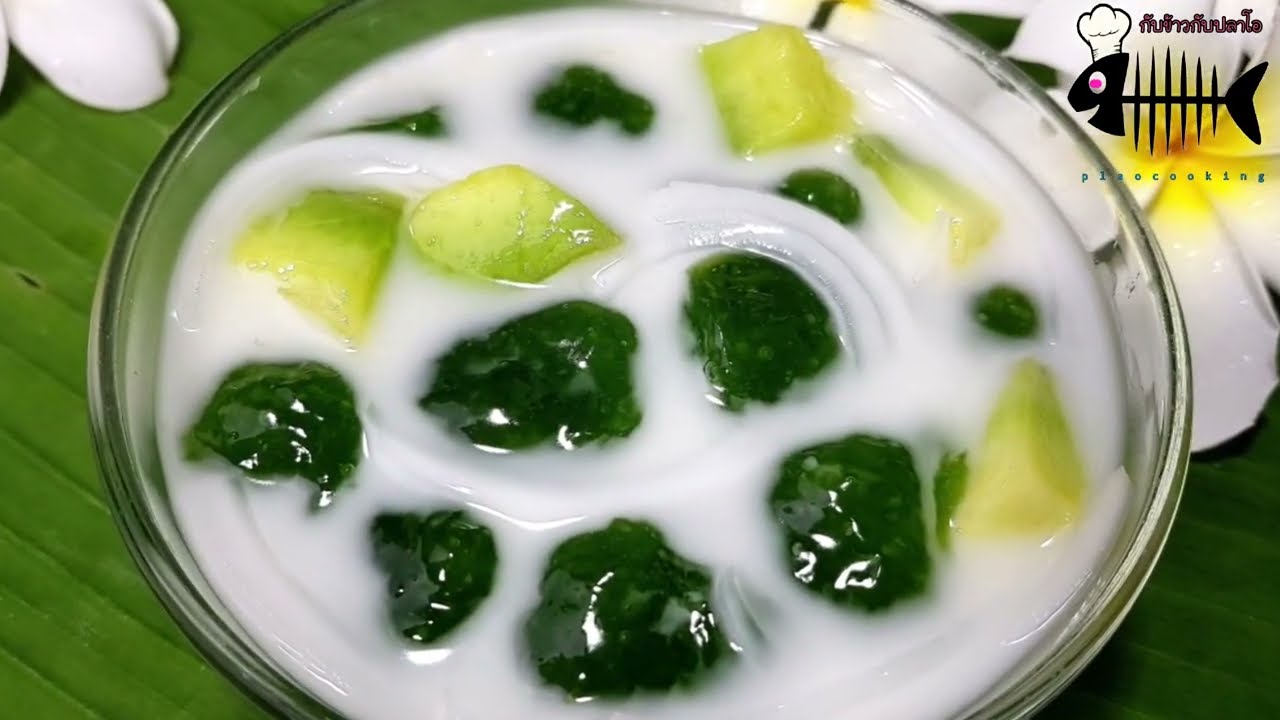 1128 ขนมอินทนิลแตงไทยมะพร้าวอ่อน แป้งนุ่มหนึบ หอมใบเตย Inthanin Thai Cantaloupe Dessert