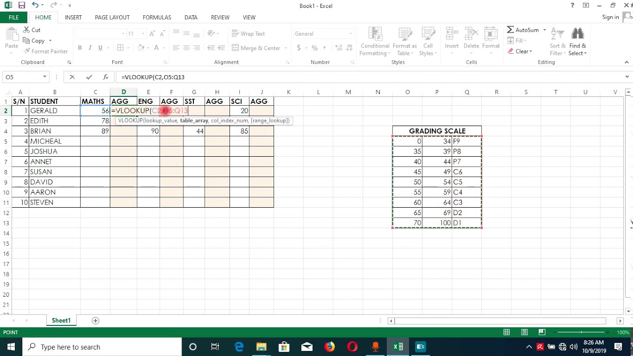 HOW TO USE THE VLOOK UP FUNCTION IN EXCEL
