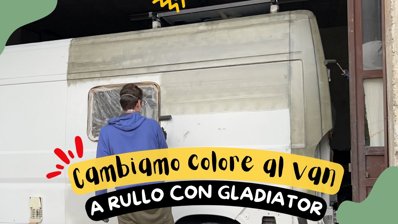 VERNICIAMO IL VAN CAMPERIZZATO | Tutorial fai da te Gladiator a rullo 🚐