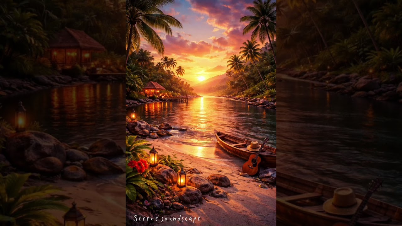 Serene Soundscape 🌅 Sunset Tide Reverie | Cinematic Ambient Folk Music for Relaxing