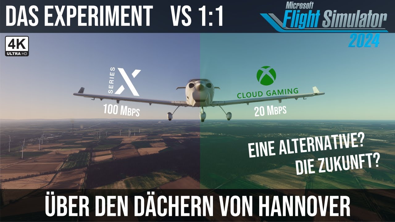 Microsoft Flight Simulator 2024 - Xbox Cloud Gaming vs Xbox Series X - Testflug über Hannover