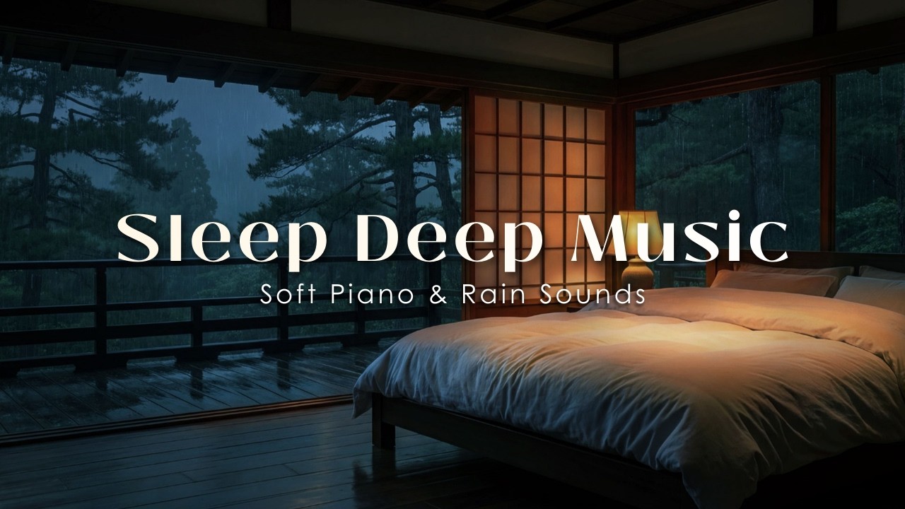 Relaxing Deep Sleep Music I Soft Piano for Stress Relief, Calm Mind in Warm Bedroom On Rainy Day