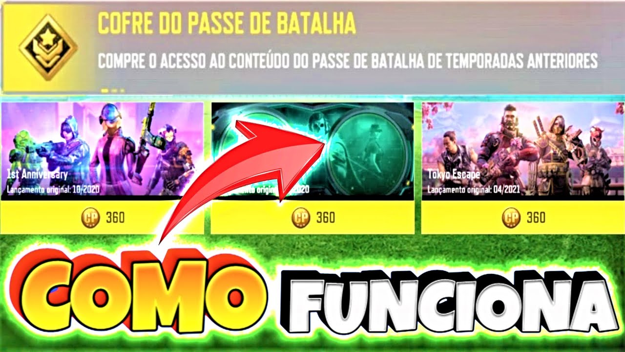 COMO FUNCIONA COFRE DO PASSE DE BATALHA PASSES ANTIGOS SEASON 10 - CALL OF DUTY MOBILE