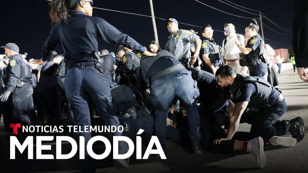 Reportan al menos 60 arrestos por protestas en centro de ICE en Newark | Noticias Telemundo