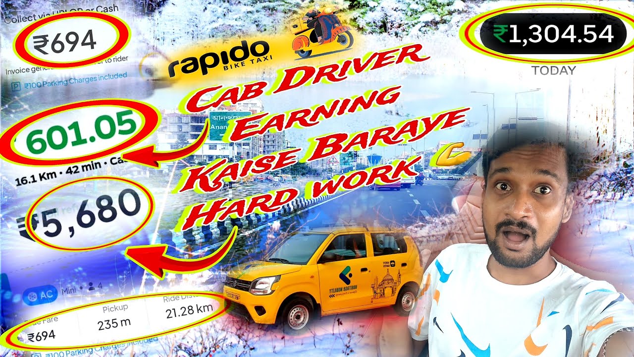 How To drive Ola Uber Cab 🚖 - Cab Driver Earning Kolkata | WagonR Tour H3 Petrol | Biker Boy Samir 
