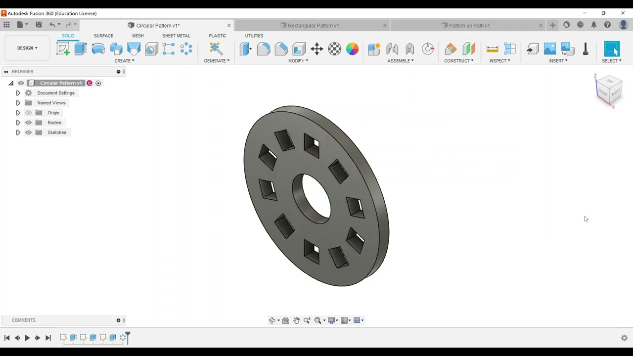 Part Modeling - Create a Pattern of Features