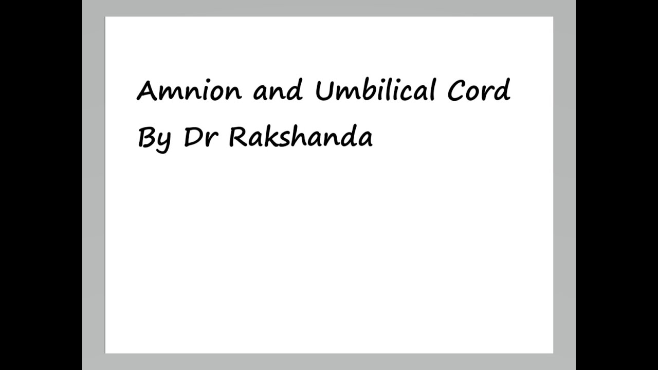 Amnion and Umbilical Cord By Dr Rakshanda