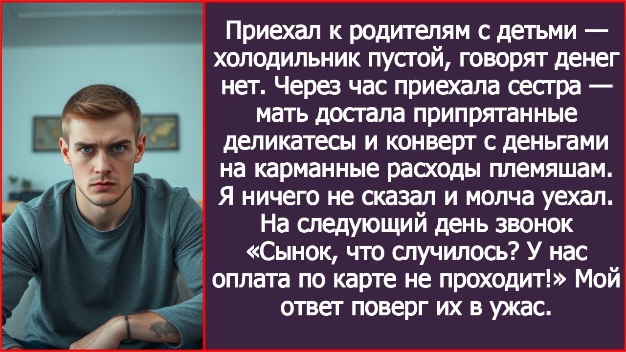 «Денег нет, холодильник пуст», — сказали родители. А для сестры нашлись и деликатесы, и конверт