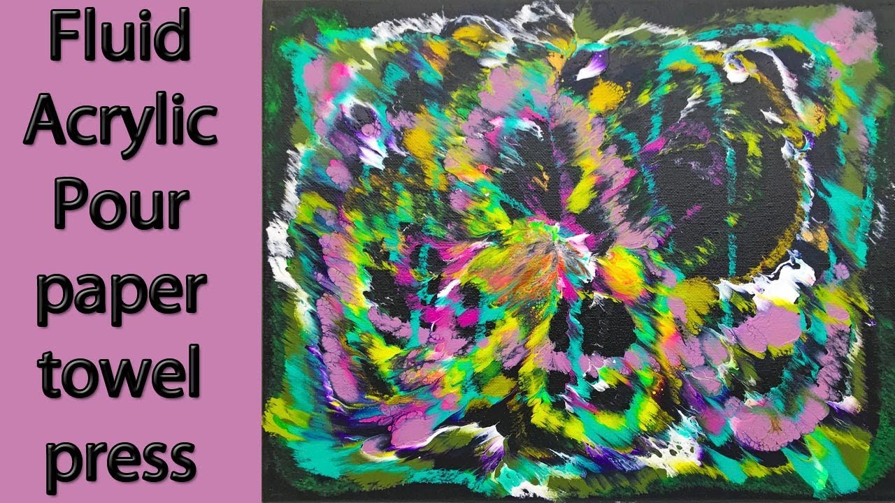 Fluid Acrylics Pour Paper Towel & Paint Brush Couples Painting @ Patricia's Art Emporium #86
