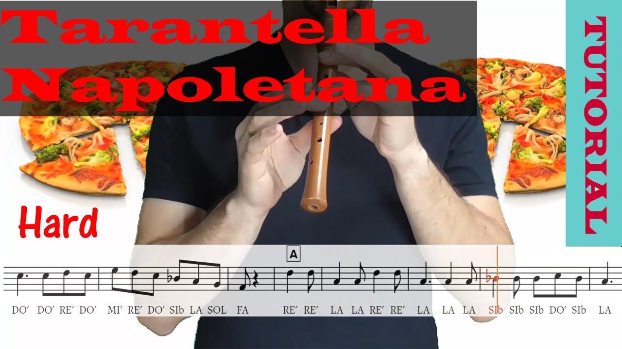 Tarantella Napoletana - Tutorial flauta con partitura | Karaoke instrumental