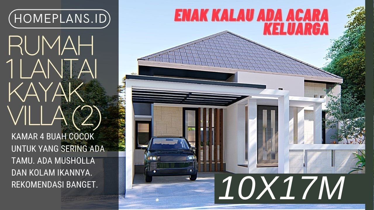 ELEGAN BANGET Semua Kagum Punya Rumah Kayak Gini - Desain Rumah 1 Lantai lahan 10x17m [kode 264z]