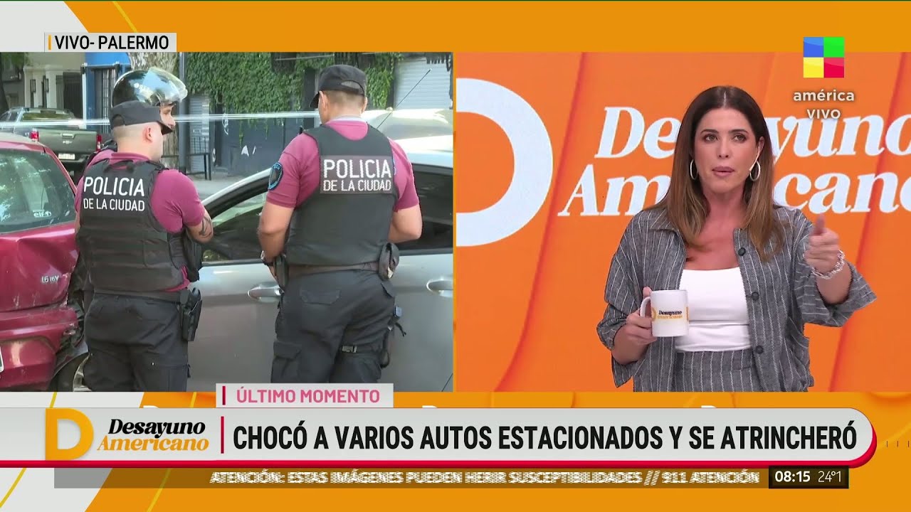 🔴 PALERMO: CHOCÓ A TRES AUTOS EN CADENA Y SE ATRINCHERÓ EN EL AUTO