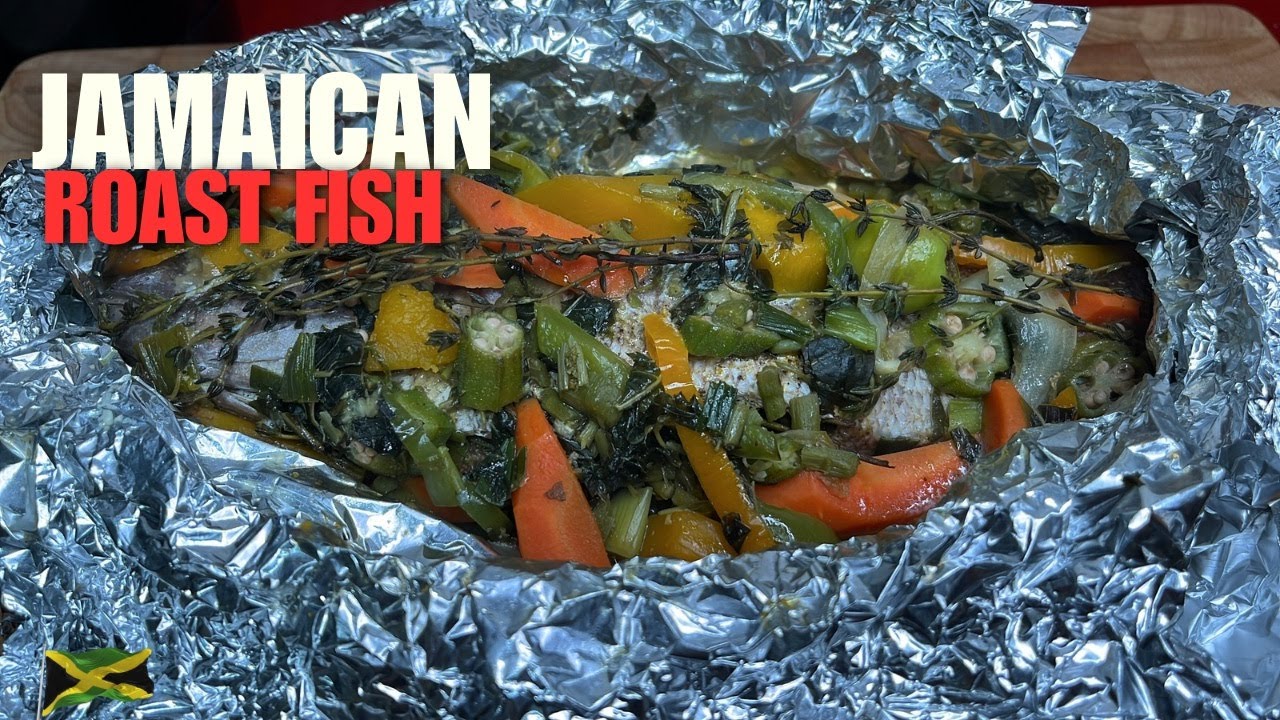 Jamaican roast fish with Caribbean spices
