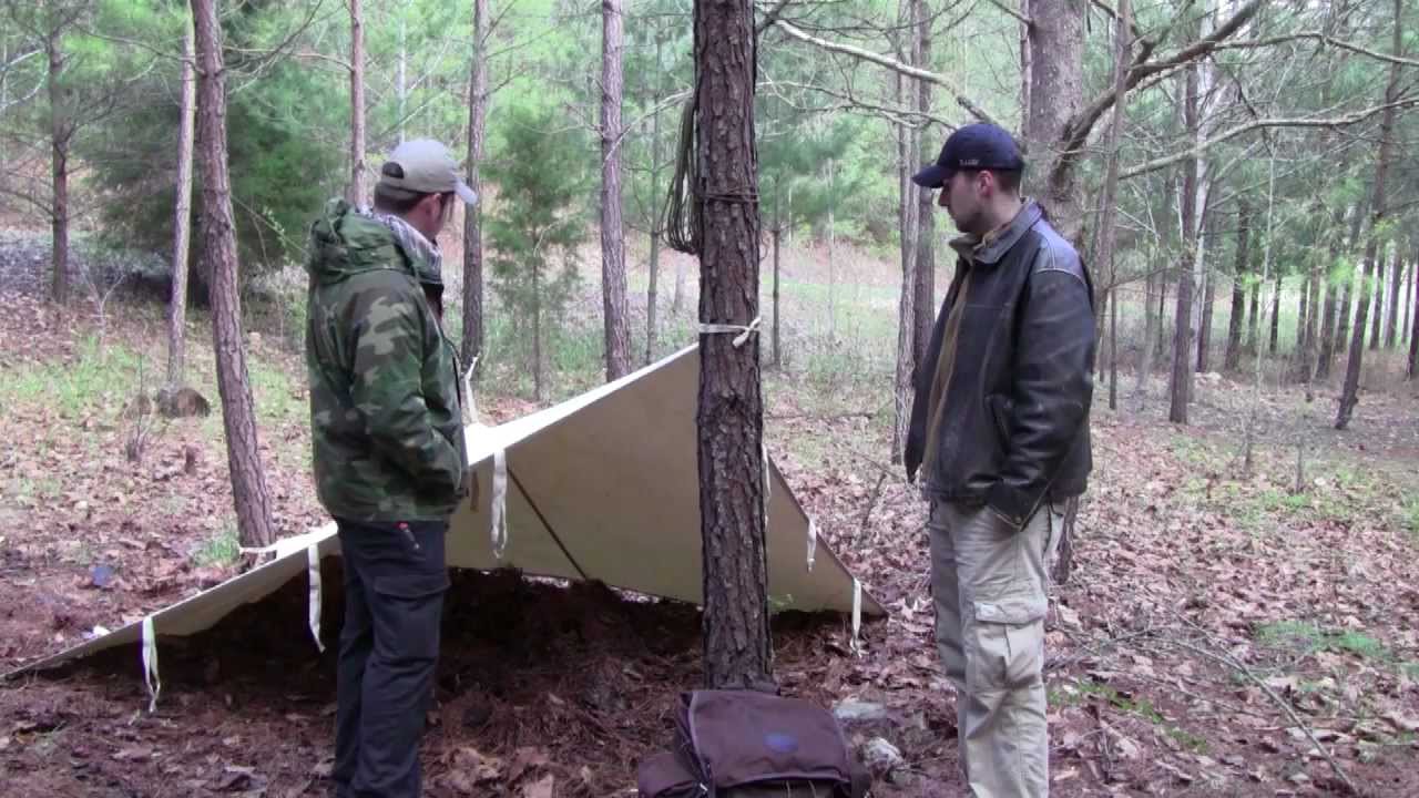 Shelter Build with a Canvas Tarp and Debris Shelter. Chance Sanders, Equip 2 Endure