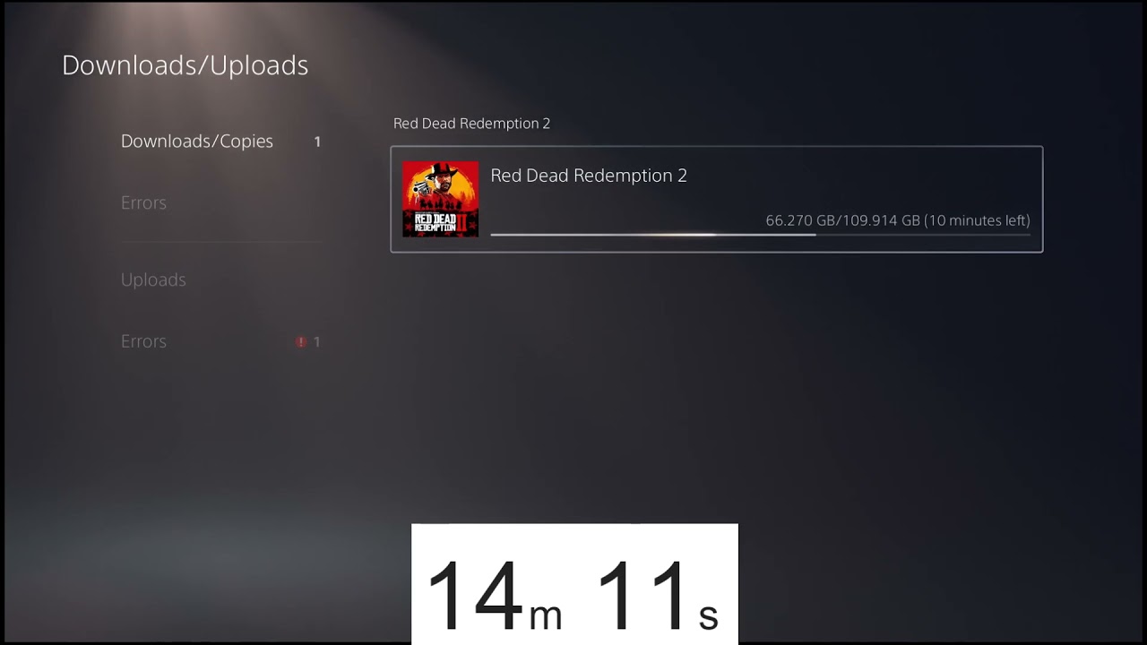 Downloading Red Dead Redemption 2 at 1000 Mbps PS5 (Gigabit Internet)